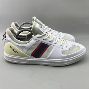 Polo Ralph Lauren Court 200 US Open Tennis Shoes Men‎ Size 11.5 D White Sneakers
